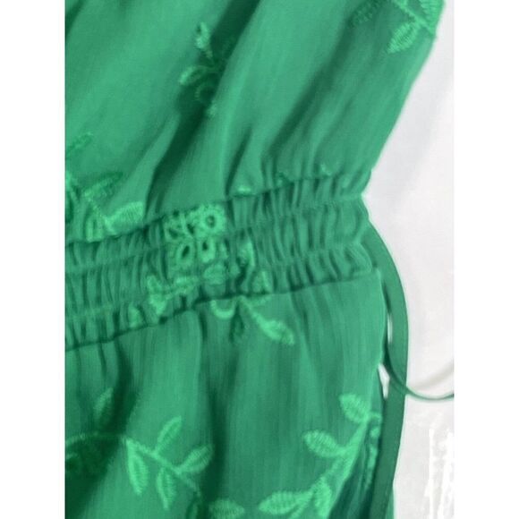 Revolve Tularosa Green Ruffle One Shoulder Shorts Romper Size Medium Davey - Picture 14 of 14